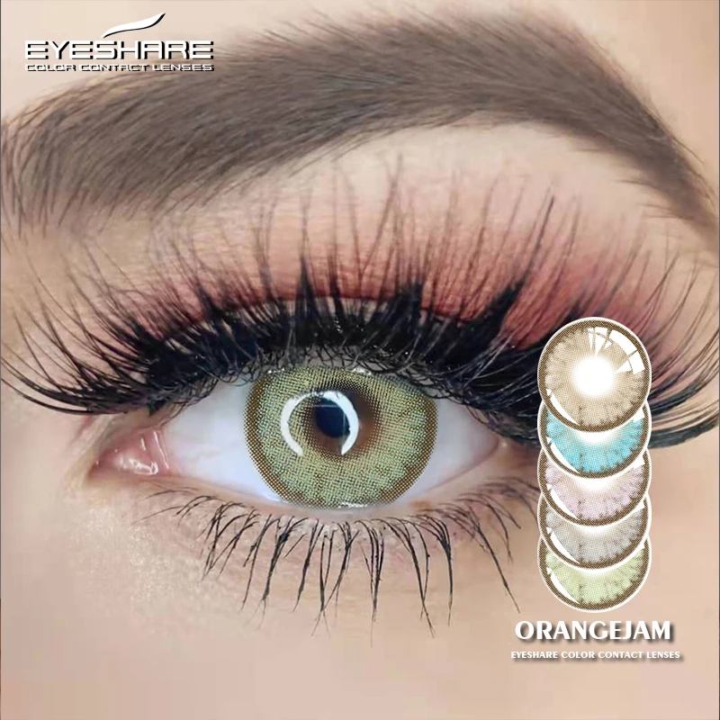 

EYESHARE 1 Pair Colored Contact Lens ORANGEJAM Yearly Use Cosmetic Contact Lenses Eye Color Beauty Colors Lens for Eye, 12color