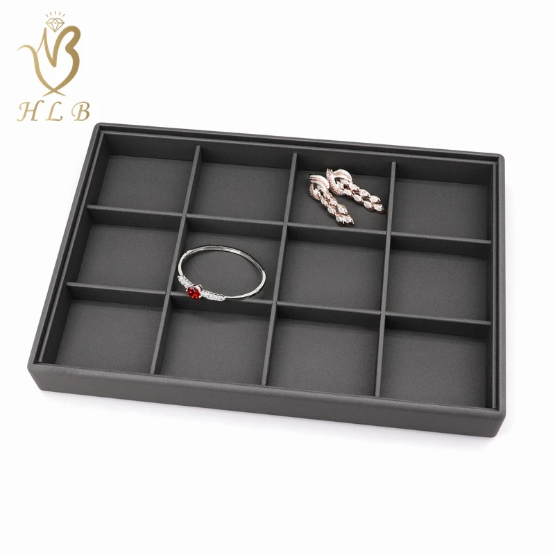 

Luxury Stackable 12 grids jewelry tray packaging display watch jewellery display tray for retail selling