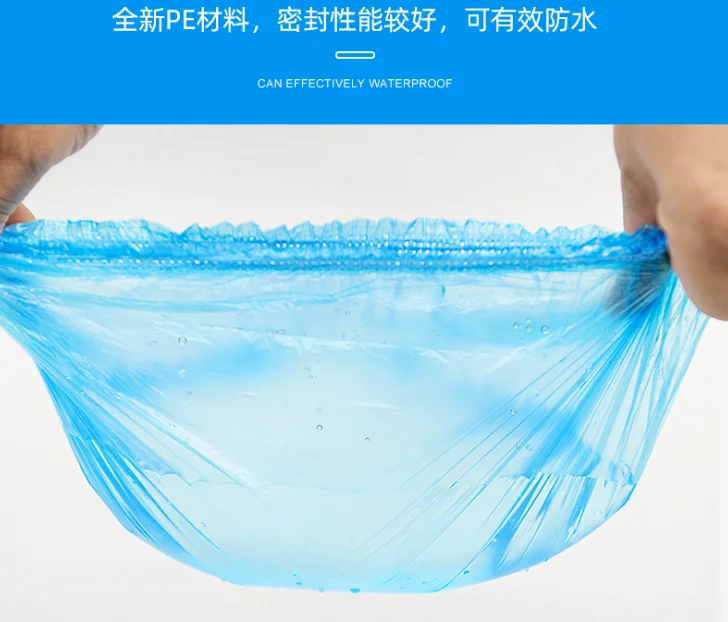 
disposable waterproof cap effectively waterproof multipurpose more bigger more thicker disposable shower cap 100pcs/Bag 