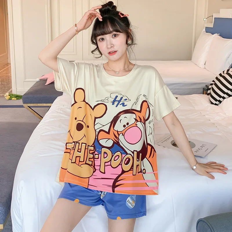 

2021 Summer Matching Pyjama Two Piece Pajama Set Homewear Pijama De Dibujitos Piyama Murah Lady Hot Sleepwear Lounge Wear Women