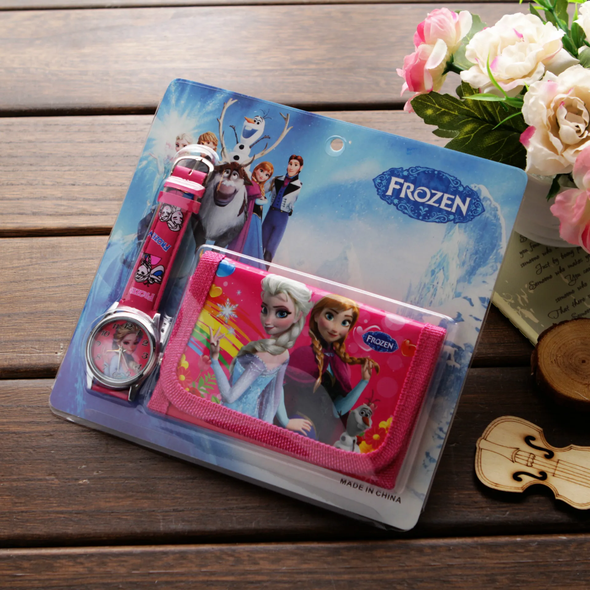 

Cartoon Kid Watch Wallet Set Spiderman Kids Elsa Watches Boy Watch Child Wallet For Birthday Gift Wholesale