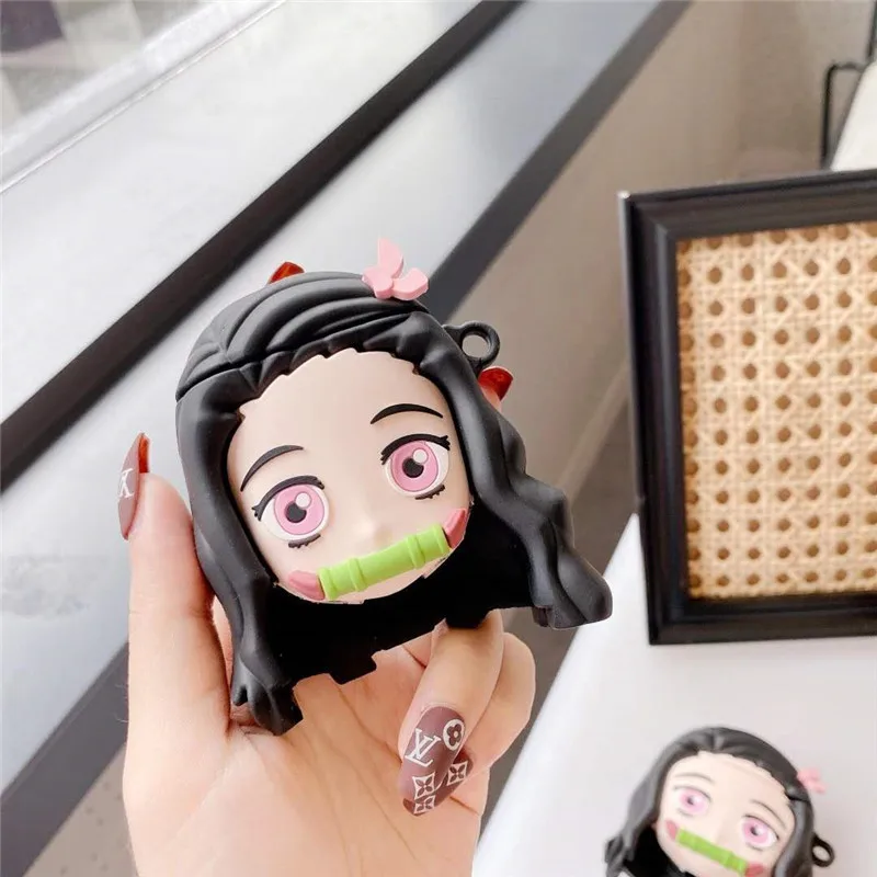 

Cartoon Demon Slayer Lovely Girl Design Silicone Earphone Charging Box Shockproof Case for Apple Airpods 1 2 for Airpod Pro