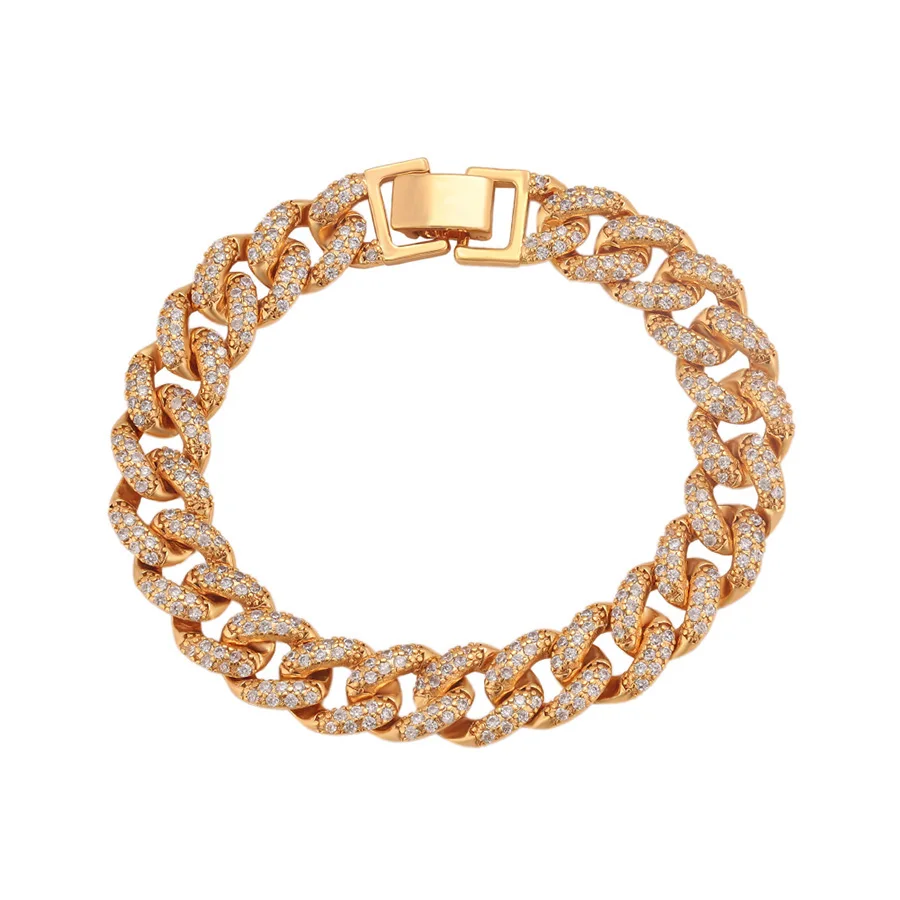 

bracelet 606 Xuping Hot Selling Fashion Women Bracelet Iced Out Bling Bling Cubic Zircon CZ Cuban Link Chain Bracelet