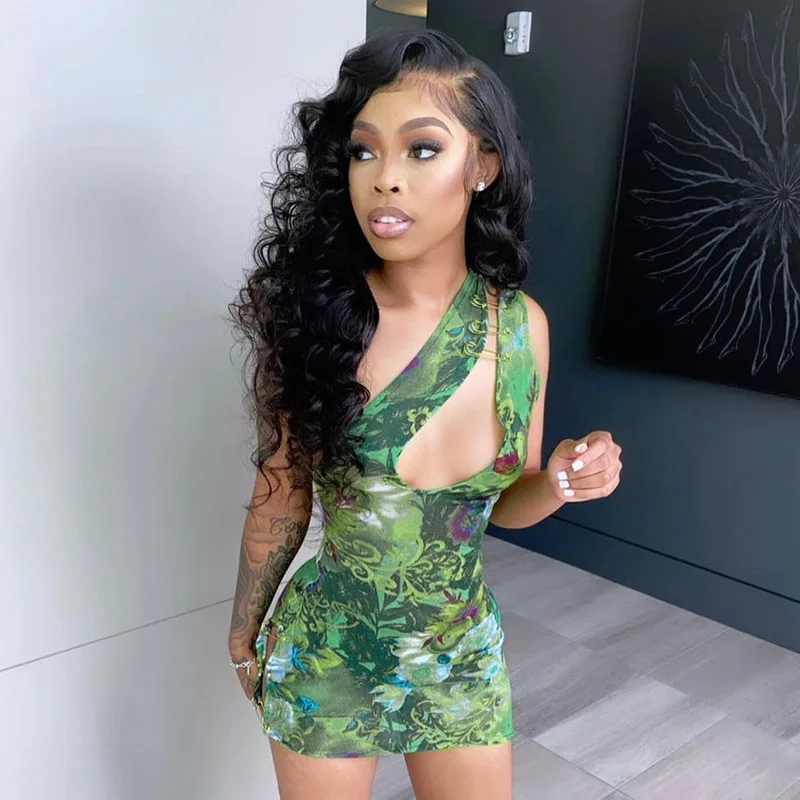 

2021 New Arrival High Quality Women sexy Floral printed Hollow Out women casual dresses, Picture show