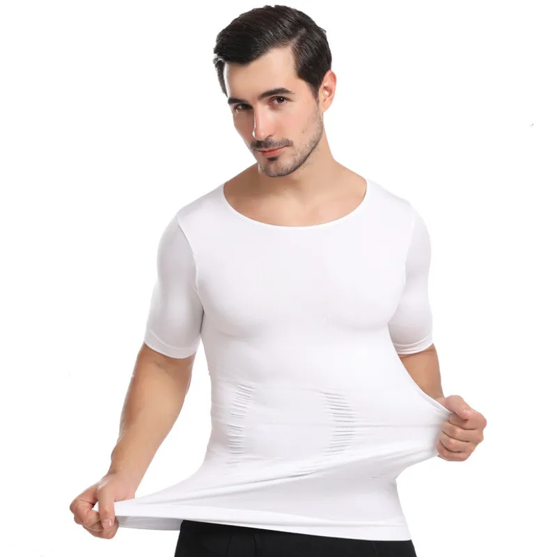 

Men's Body Shaper Slimming Shirt Tummy Vest Thermal Compression Base Layer Slim Muscle Tank Top Shapewear, Black white