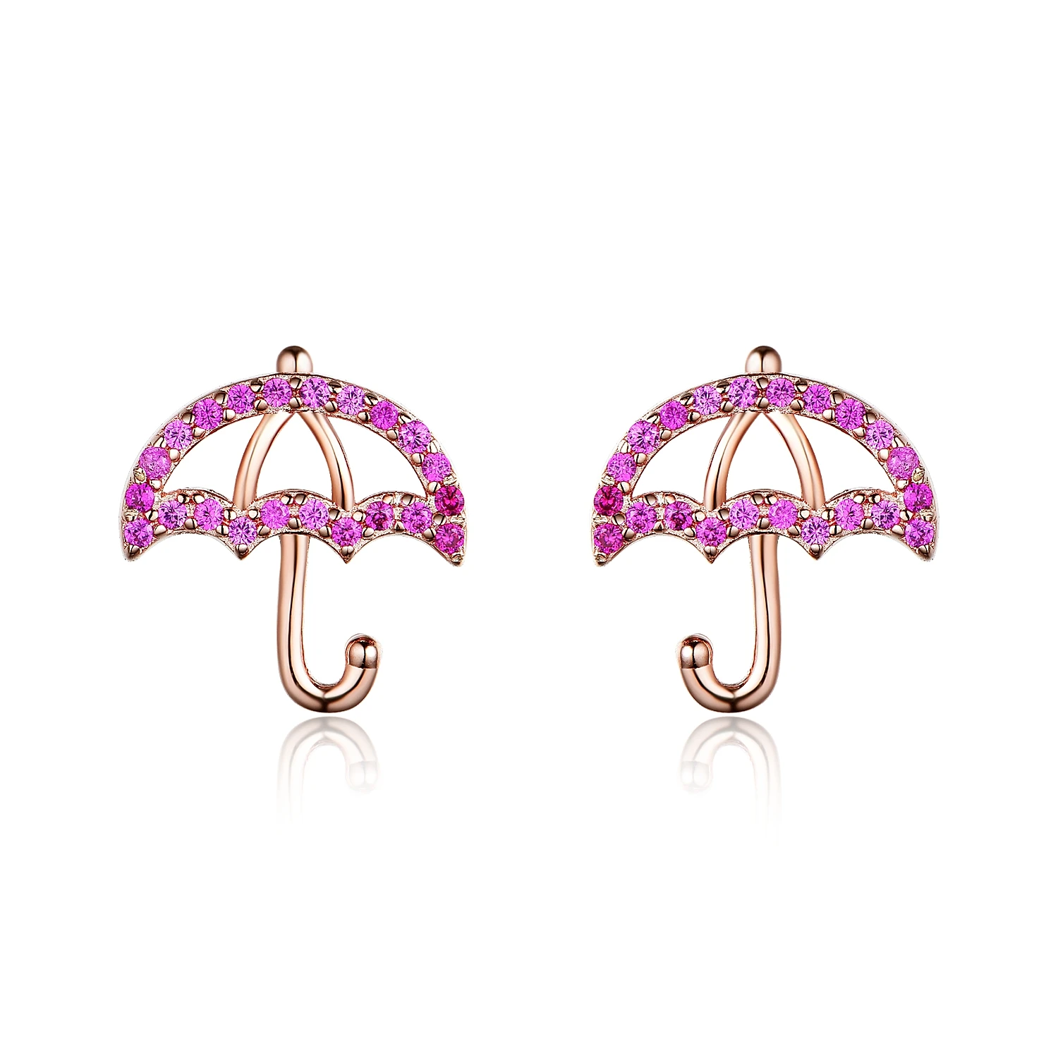 

925 Sterling Silver Raindrop Umbrella Shaped Pendant Earrings With Korvarengas, Gold/rose gold./whiet gold