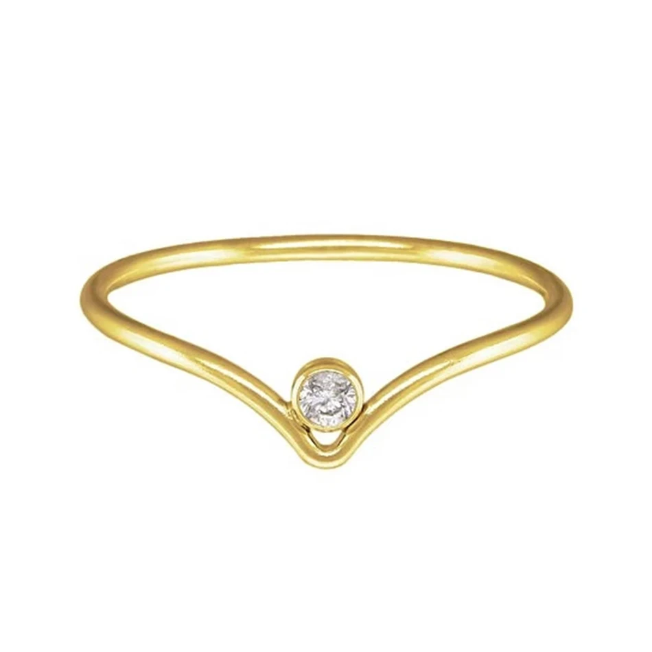 

Trendy high quantity dainty CZ ring gold plating in 925 sterling silver CZ dainty ring for girl