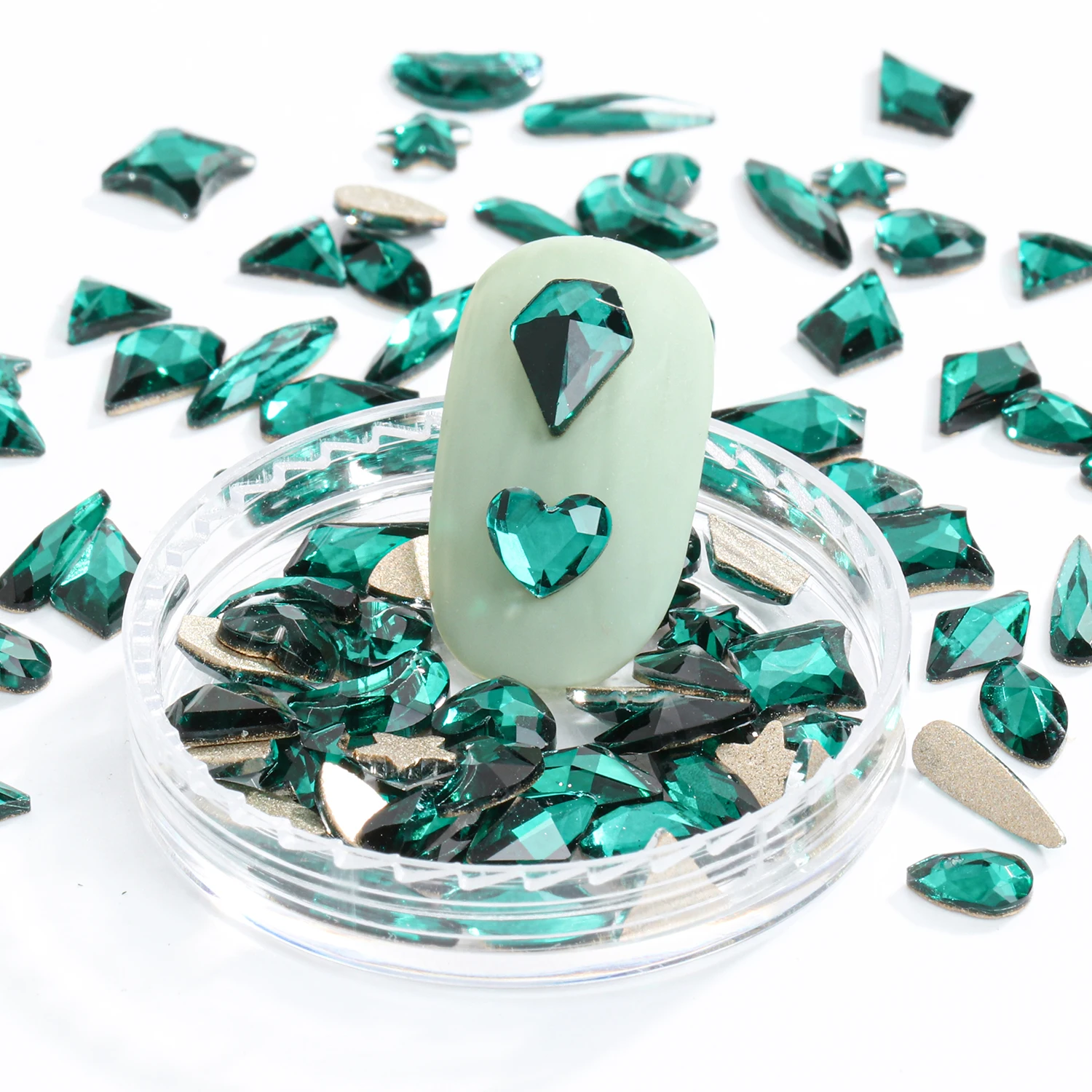 

Xiaopu Emerald fancy flatback loose crystal stones press on nail art supplies drill jewelry finding diy Rhinestones accessories