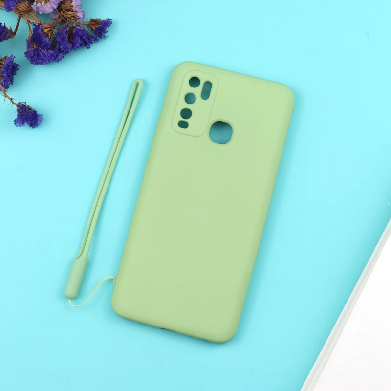 

New Design Custom Pure Color Wrist Strap Phone Case Silicone For Vivo Y50, 12colors