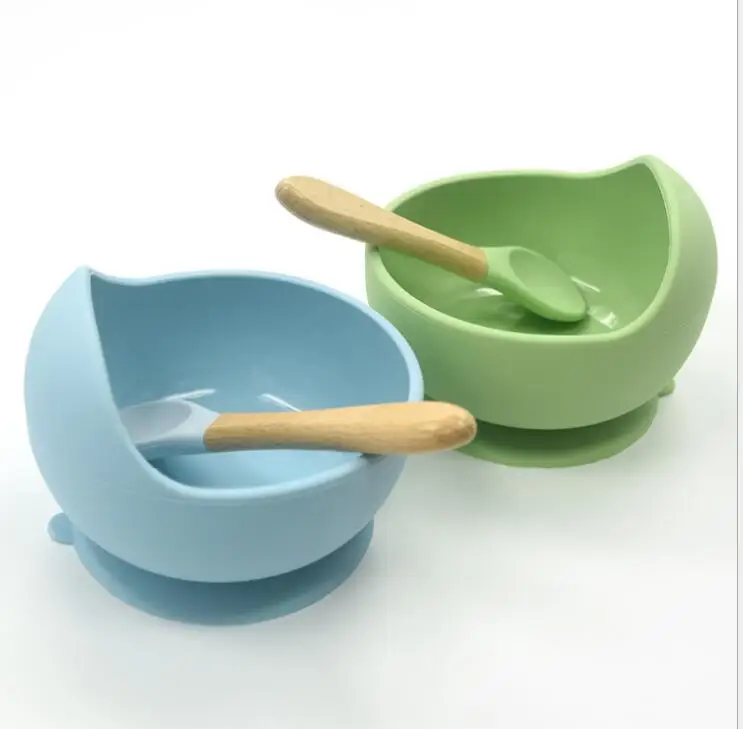 

safety Baby food Feeding Mat Silicone Baby Placemat Plate Bowl with spoon Kid Silicone Suction Placemat Tray Children bowl, Customized color