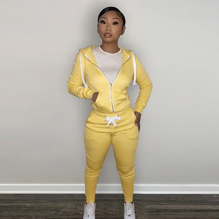 

Fall 2021 Women Fleece Set Clothes Pants Clothing Women Jogger Sweatsuit 2 Two Piece Hoodie Apparel Winter Sets for Woman, Light gray,blue,pink,yellow,orange,red,black,coffee,green,light purple