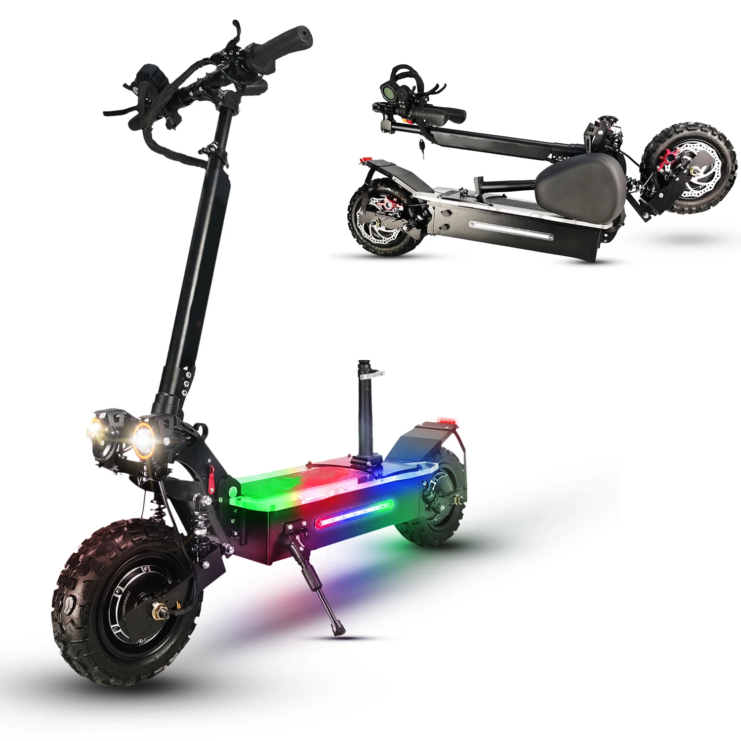 

USA dropshipping 60V 5600w dual motor 11inch off road tires 80km/h American electric scooters manufactured in the us