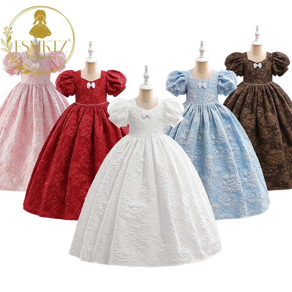 

FSMKTZ Latest Bubble Cloth Formal Pretty Dress Birthday Wear Big Girls Fancy Frock New Design Kids Dress