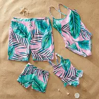 

Matching Family Bathing Suits One piece Swimsuit For Mom and Daughter Swimsuits Female Children Men Boy Baby Kid Beach Swimwear