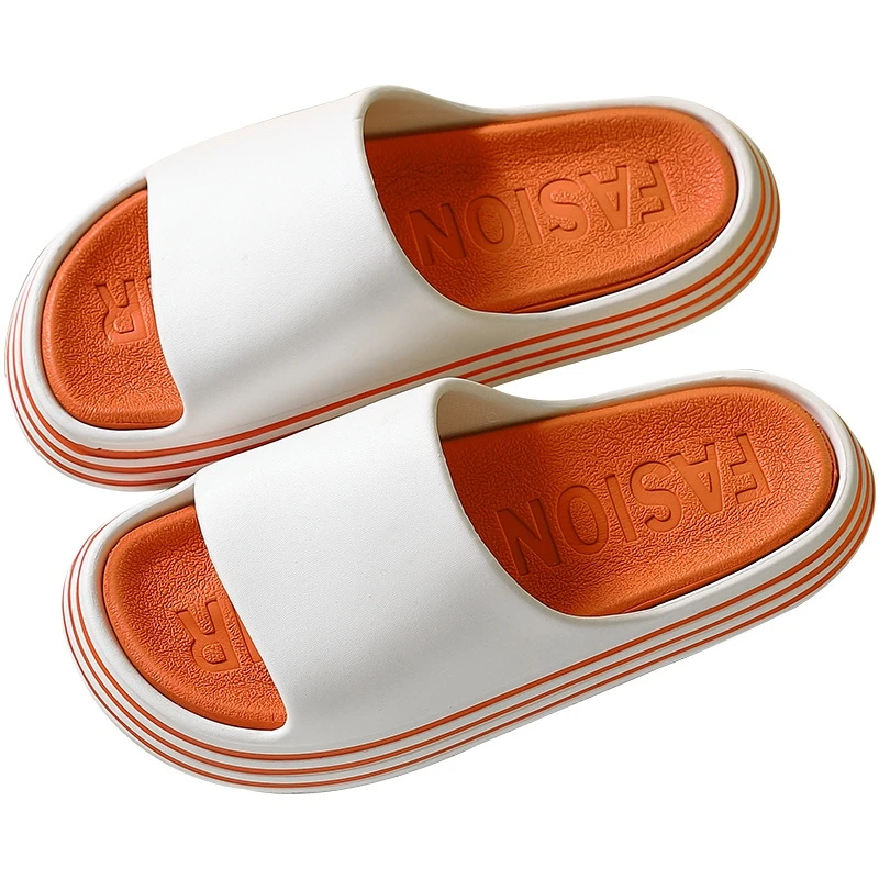 

Beach Men Flat Slippers Good Quality Bath slides EVA Super Soft 3d Rubber Coslony slide Slippers man Thick Sole Non-slip, Color