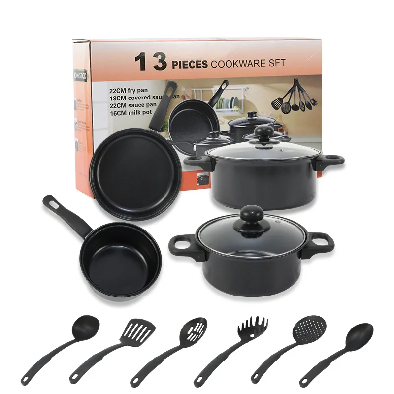 

Factory Direct Selling 13 Pieces Nonstick Cast Iron Kitchen Pot Sets Non Stick Cookware and Kitchenware Utensils Sets