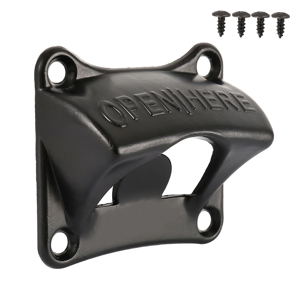 

Z668 Vintage Bronze Bottle Opener Wall Mounted Beer bottle gripper Wine Beer Soda Glass Cap Bottle Opener, Black