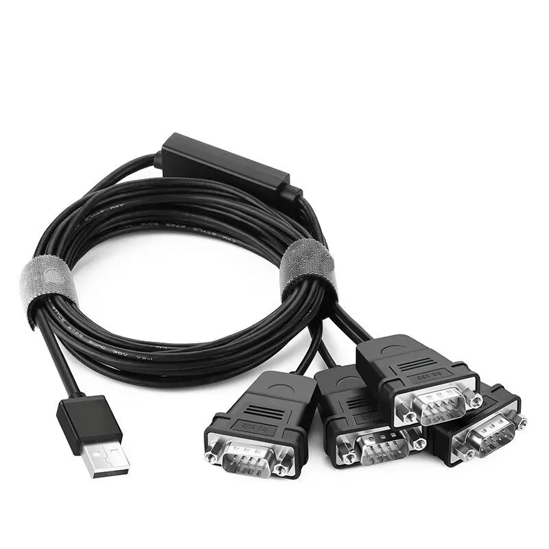 

USB to Serial RS232 Cable Adapter 4 Ports DB9 Converter Cable