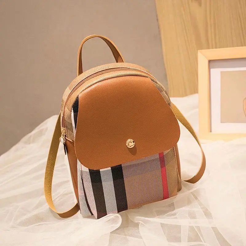 

Korean new simple small backpack mobile phone bag one shoulder handbag color contrast small backpack