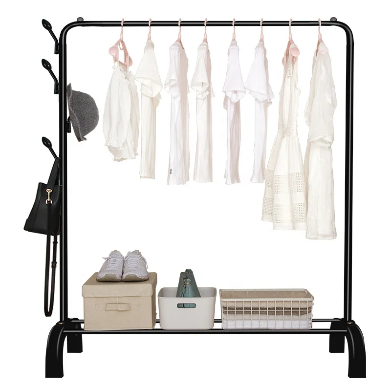 

Portable Cloth Hanger Rack Clothes Dryer Rack Cloth Hanger Garment Dry Rack Storage Shelf, Black/white