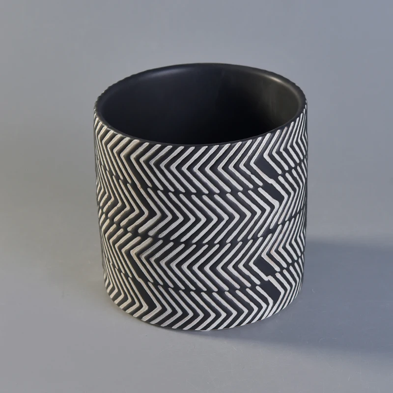 Black Ceramic Candle Vessels