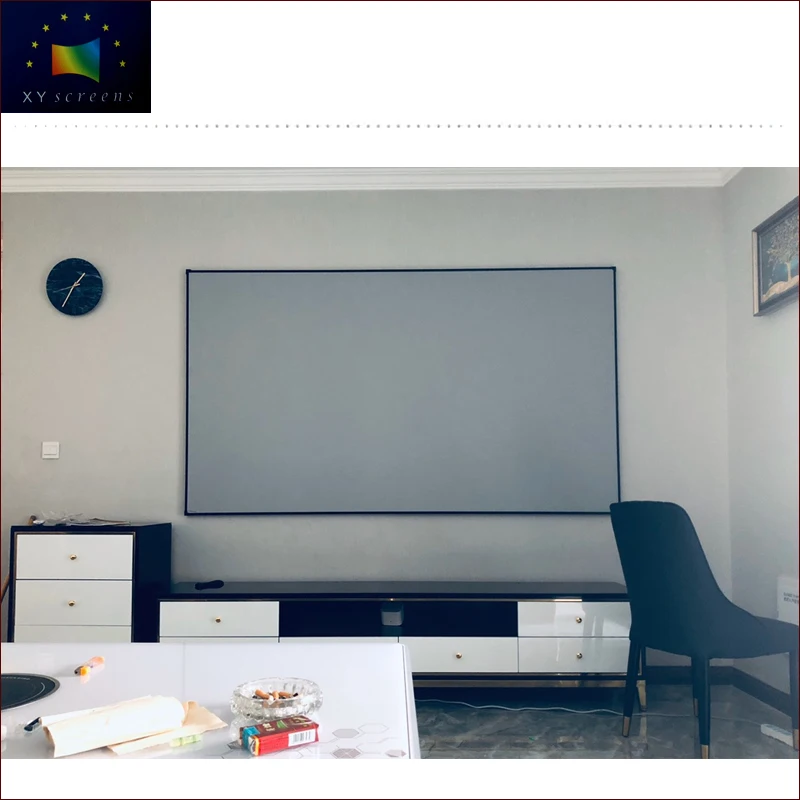 

high cost-performance flexible grey fixed projector screen for long throw and UST projector ZHK100B-GF1