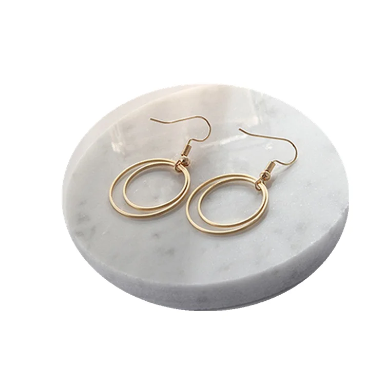 

wholesale New design Hoop Earrings Double drop Small Circle Round stud Earrings