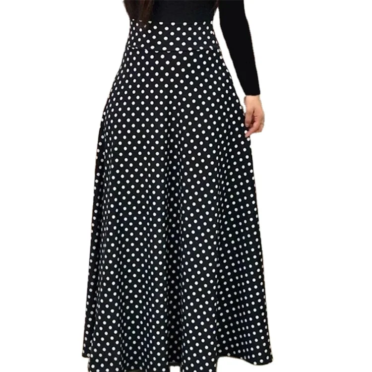 

New Arrival Fashion Casual Stylish Elegant Color Matching Dress Flower Print Long Skirt For Women, Customized color