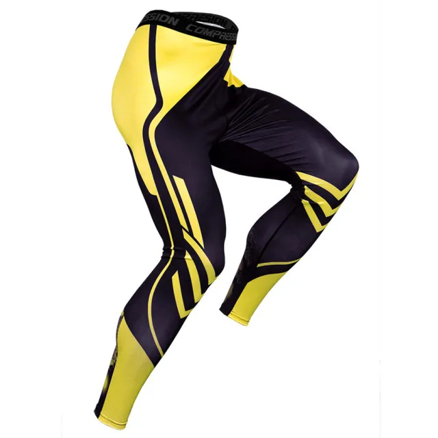 

New Gym Leggings Men Stretchy Training Pants Low Rise Compression Leggings Quick-Drying running joggers
