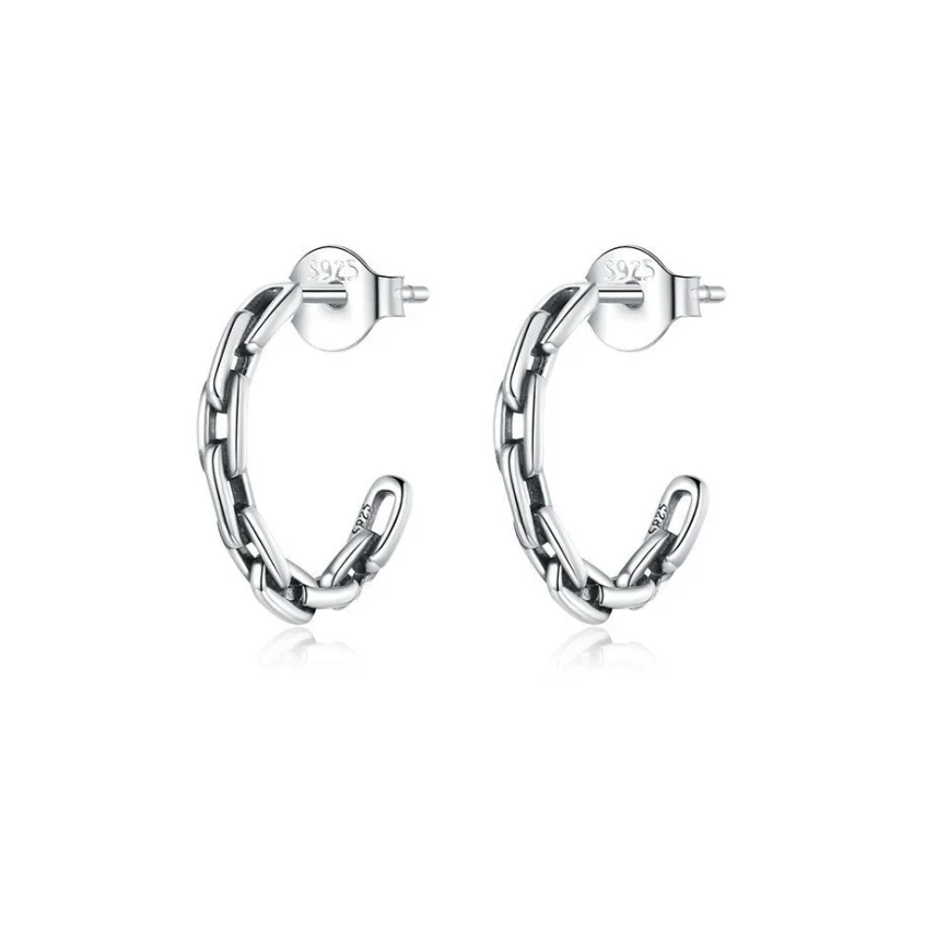 

Fashion jewelry for men and women retro new design latest link chain hoop earrings