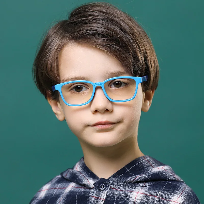 

Baby Cute Eyewear Silicone Frames Kids Clip Light Blocking Glasses Retro Vintage Eyeglasses Optical Frames on Blue Children 20