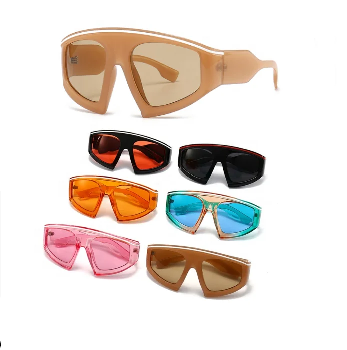 

Hot sale Fashion Korea Style 2023 Shades Colorful Fashion Punk One piece Y2k Eyewear gafas de sol