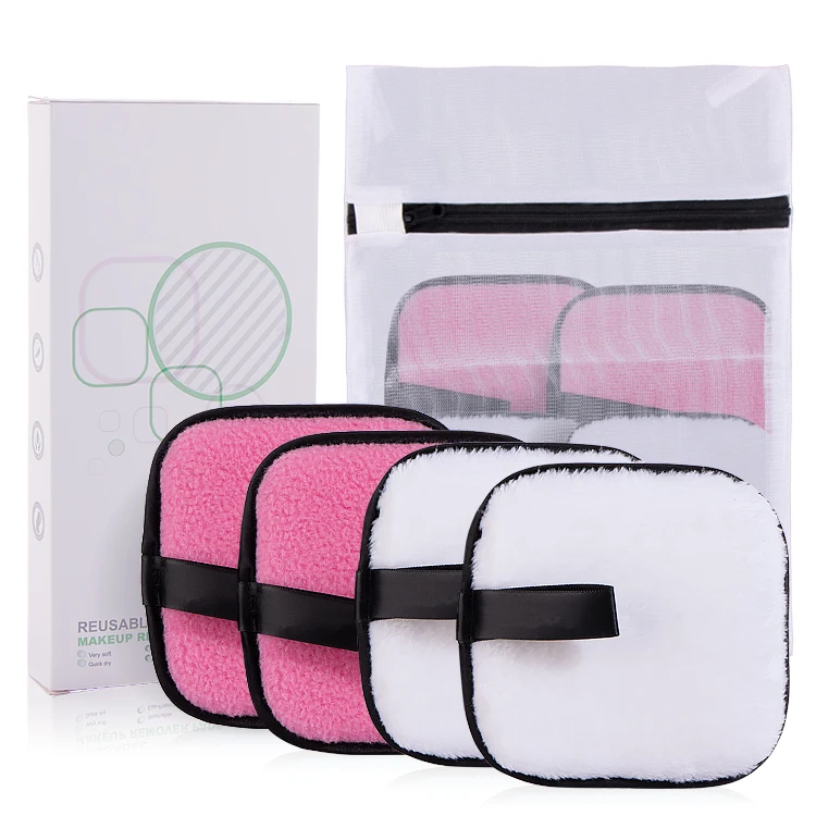 

New Design Polar fleece Round Cotton Towel Reusable Microfiber Cosmetic Cotton Pads with Paper Box, Customized color