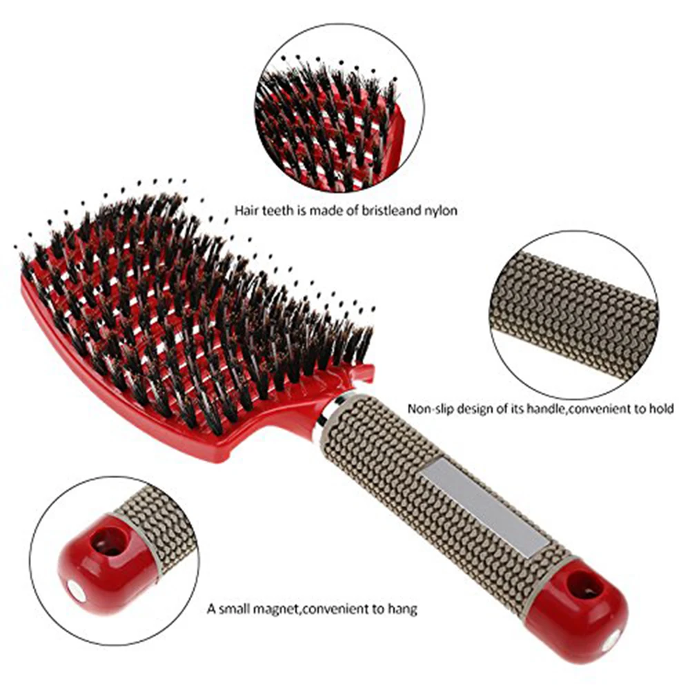 Professional Hair Comb hair Brush Women paddle brush with Bristle&Nylon Salon Styling Hairdressing Tools.jpg