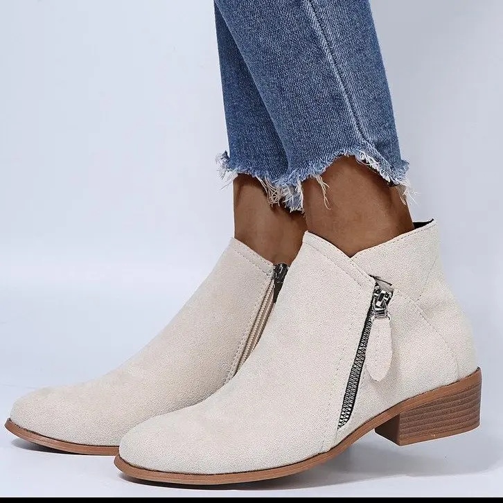 

Winter Women's bootie warm ankle boots thick waterproof zipper women's shoes