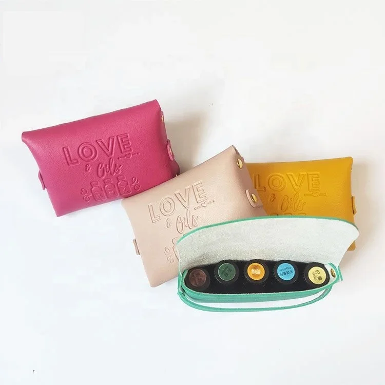 

New lady mini oil bottle holder perfume bottle holder Leather case small portable perfume bottle holder customized case, Silver, gold, brown or custom color