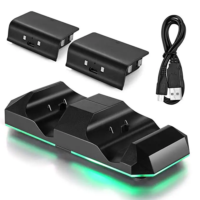 Dual Charging Dock Charger Station With 2 Rechargeable 600 Mah