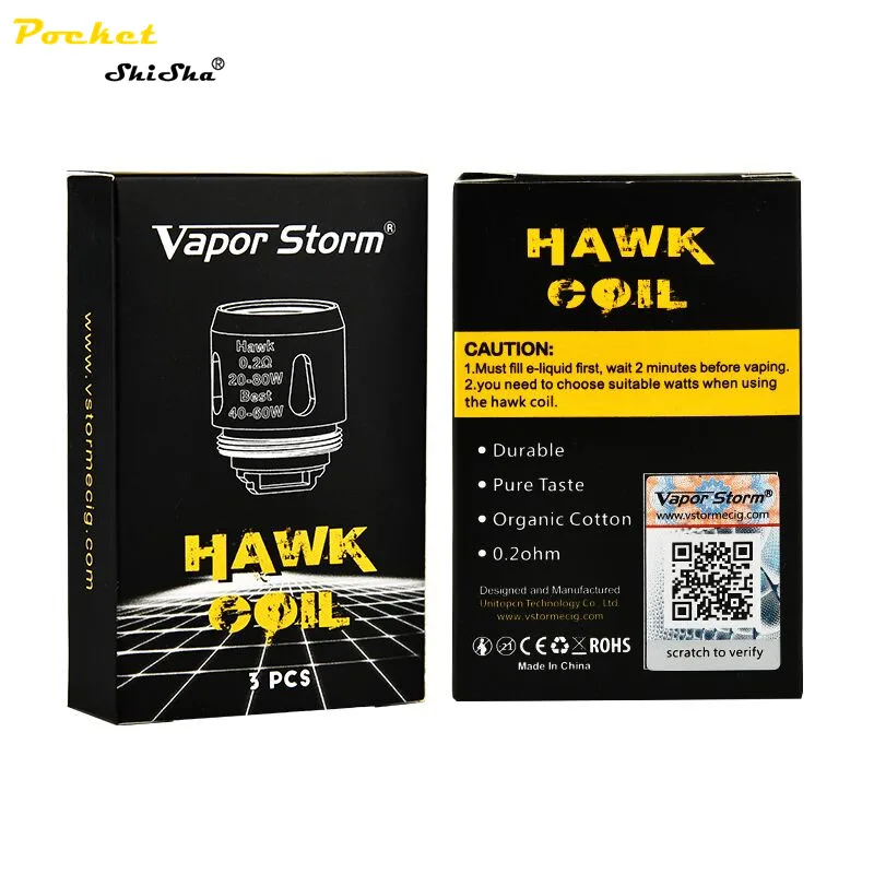 

Original Vapor storm 3pcs pack hawk coil for puma kit hawk rta tank, Silver