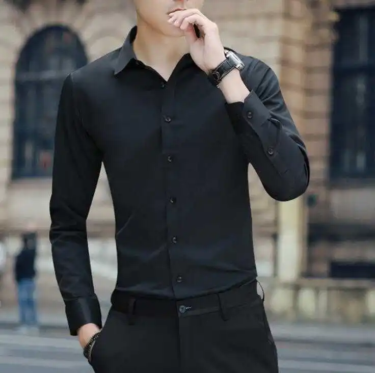 slim white shirt men