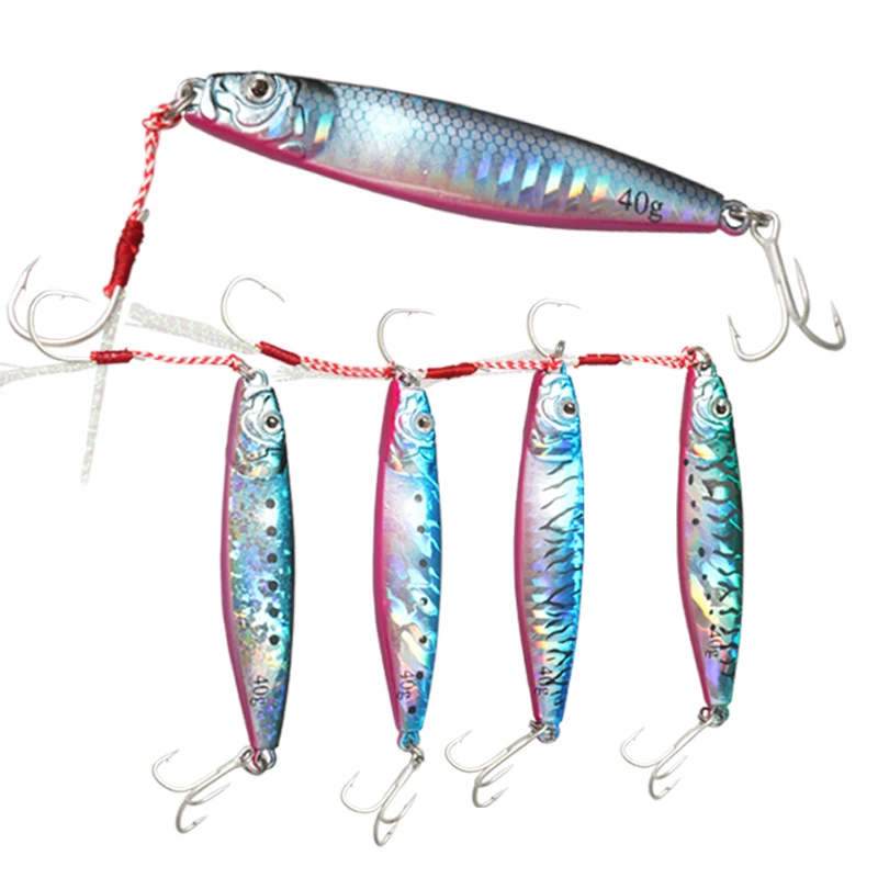 

Hot sell 30g 6.8cm slow pitch jigs metal saltwater fishing jigs squid jig fishing, 5colors