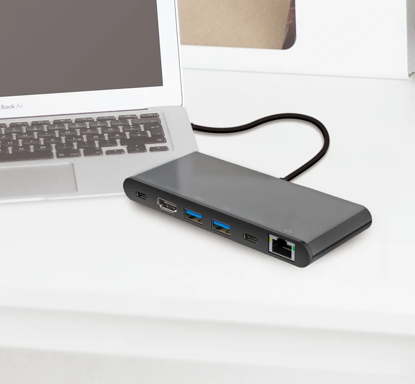 

hot trending product usb c hub port ype c hubs port 6 in 1 multiport docking station usb c hubs, White