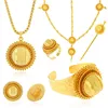 Ethlyn Traditional Ethiopian Bridal Jewelry Sets Big Gold Color Hair Jewelry 6pcs Sets & African Jewelry for Ethiopian S141A