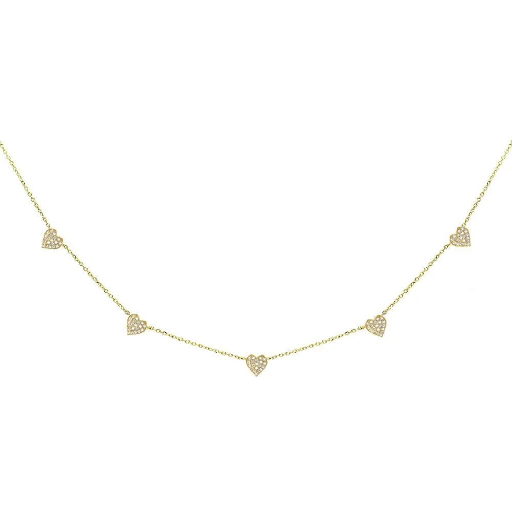 

Jewelry Woman Minimalist Heart Necklace Choker 18k Gold 925 Sterling Silver