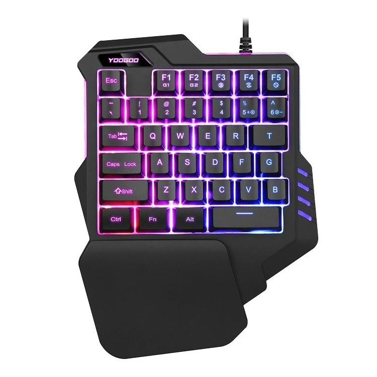 

Single Hand Monochromatic Rainbow Lights Game Keyboard Phone Game Auxiliary Tool gaming keyboard wireless
