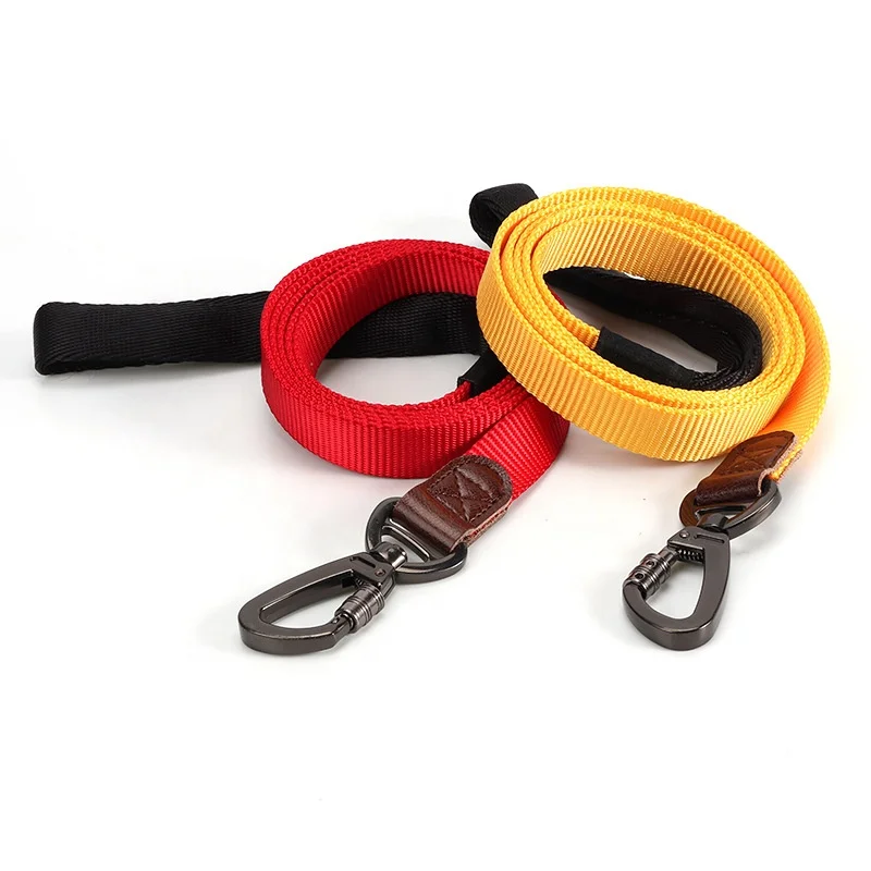 

Magic sticker adjustable nylon pet dog cat neck collar, Yellow,red