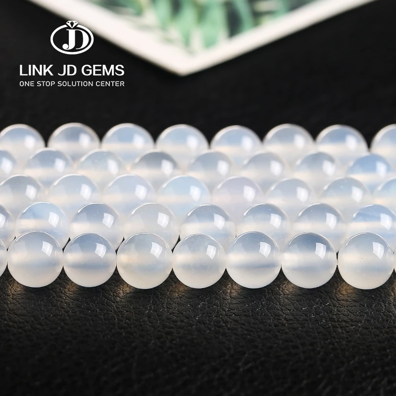 Wholesale 4 6 8 10 12 MM Natural Multicolor Choice White Agate Smooth Matte Faceted Round Loose Beads For Jewelry Making