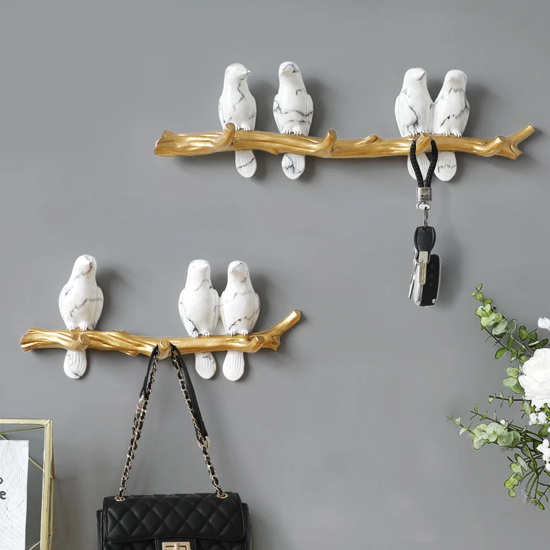 Details about   Resin Bird Wall Decoration Coat Clothes Hanger Key Hooks Holder Home Accessories 