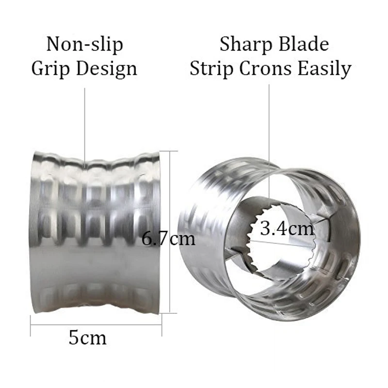 Corn Stripper Stainless Steel Corn Cob Peeler Slicer Circular Corn