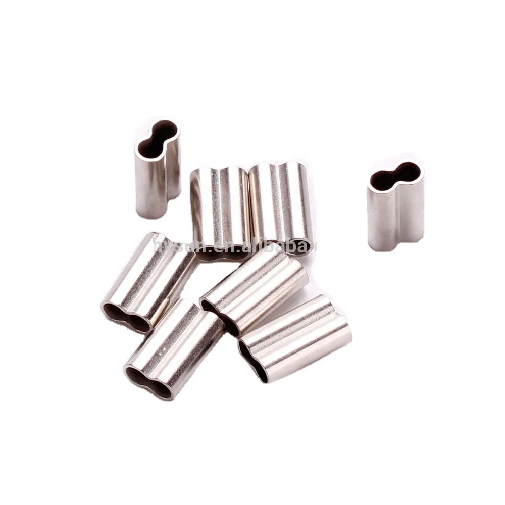 

Fishing copper double barrel crimp sleeves cable sleeve crimping tool terminal Tube Metal fiber protect sleeve aluminum brass, Silver