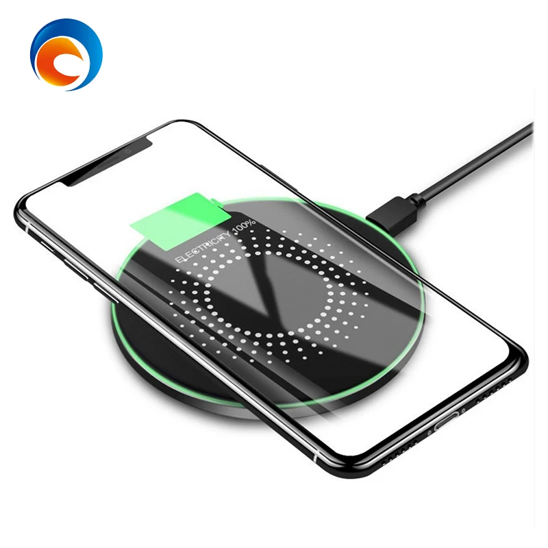

10W Qi-certified 7.5W power bank mobile charger mirror wireless charger with USB-C fast wireless charging pad fast charger